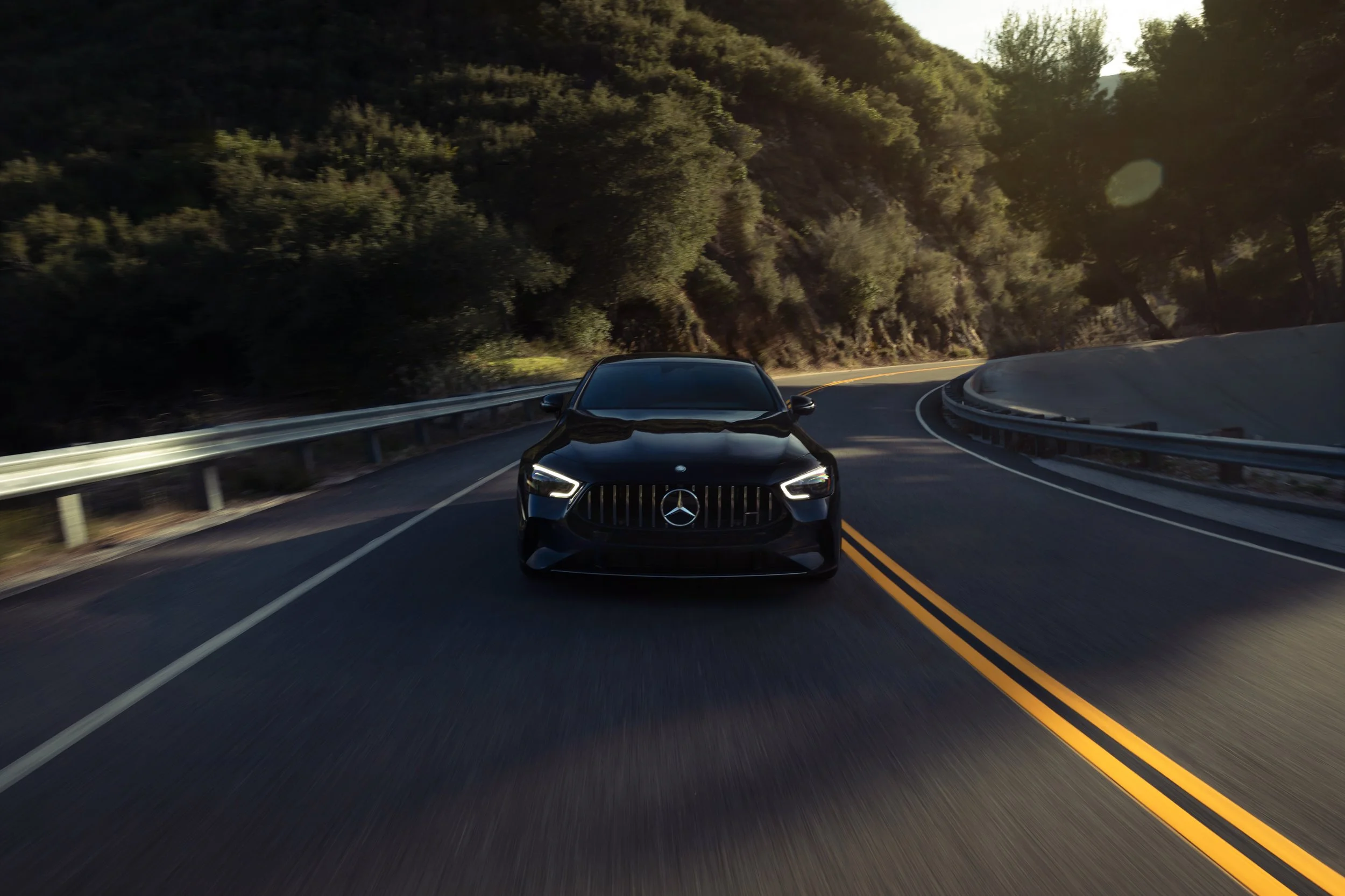 Mercedes-AMG S 63 driving photography created for a luxury automotive advertising campaign