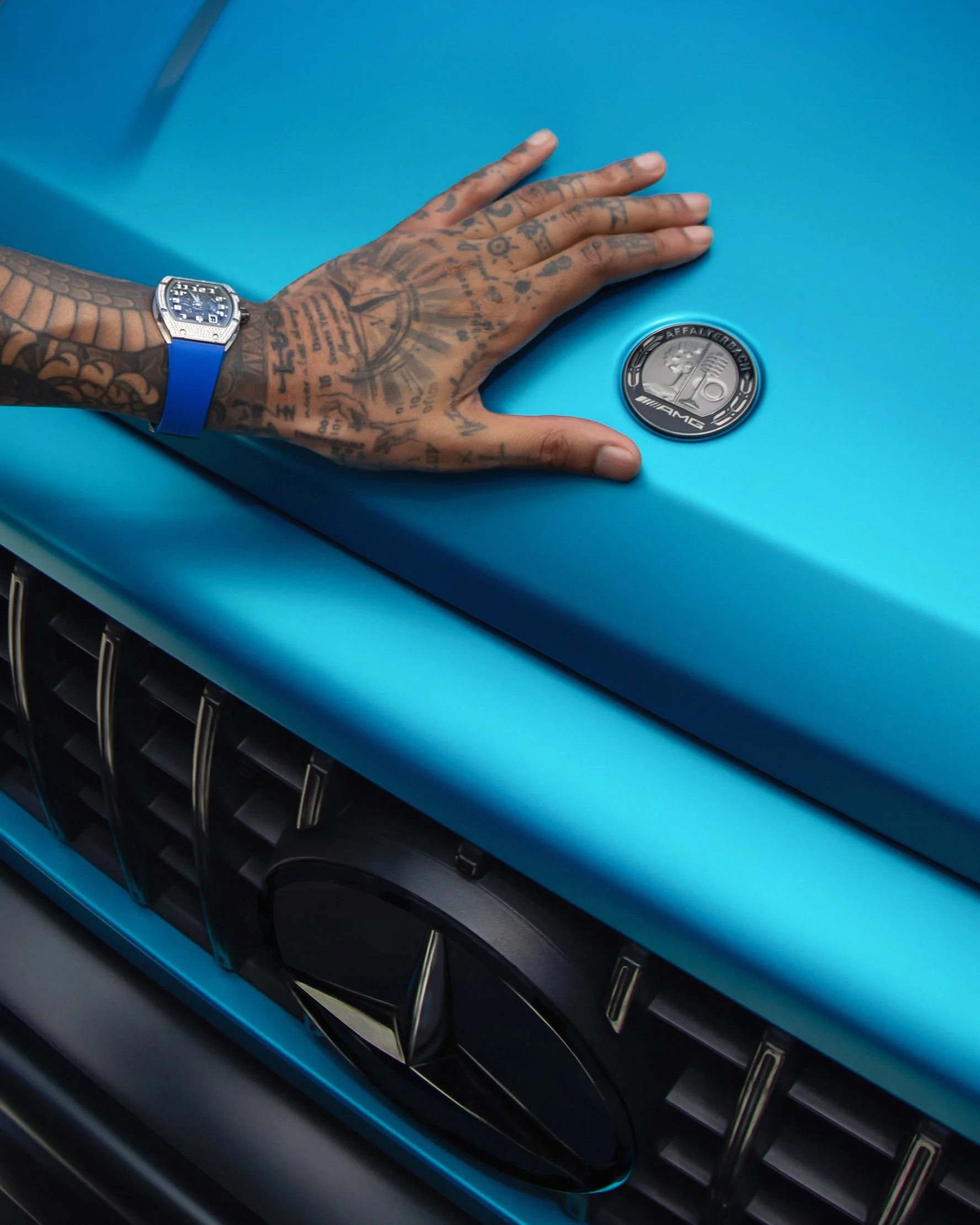 Mercedes-AMG G 63 automotive lifestyle photography featuring Olympic fencer Miles Chamley-Watson