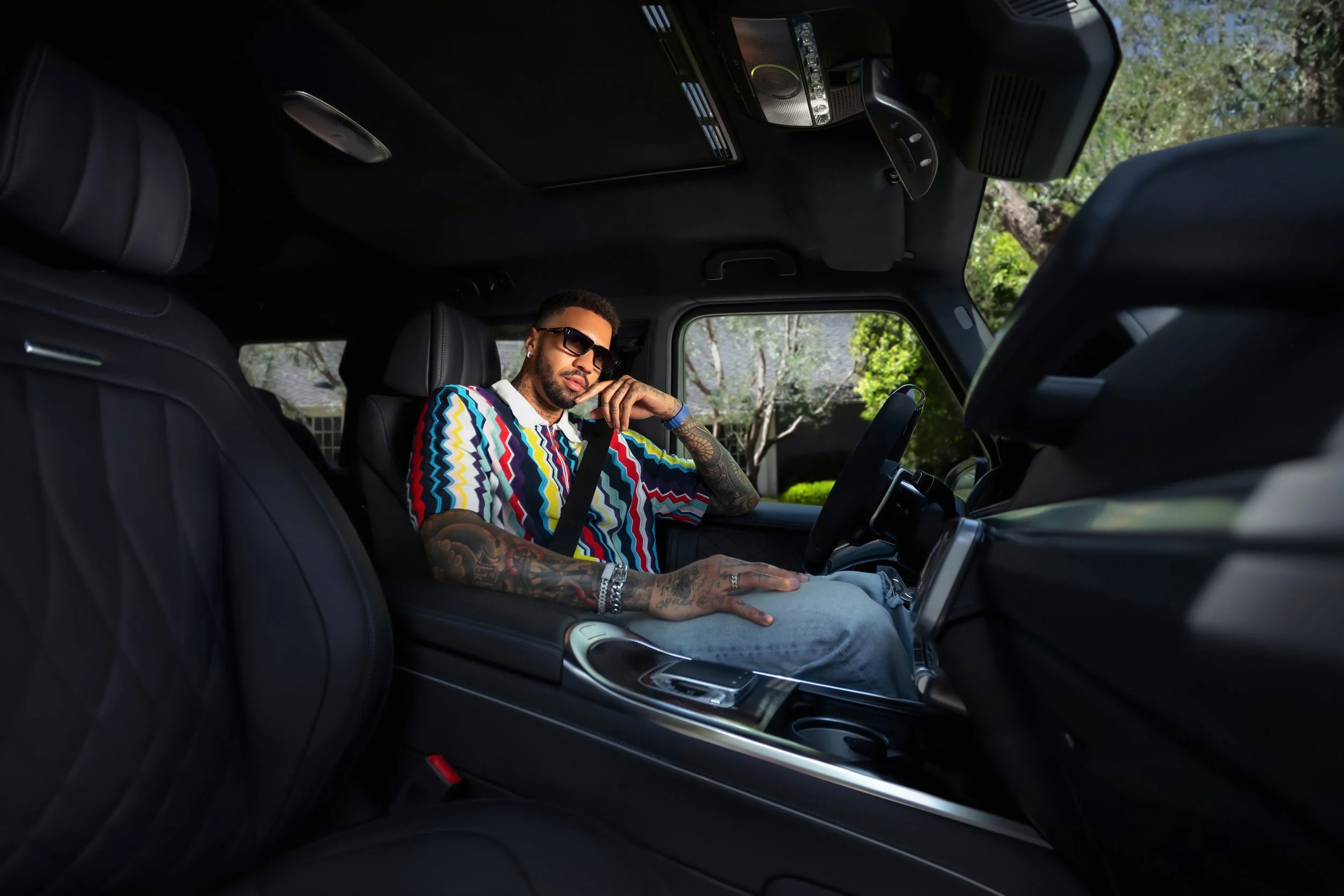 Olympic fencer Miles Chamley-Watson photographed with the Mercedes-AMG G 63 for Mercedes-Benz USA