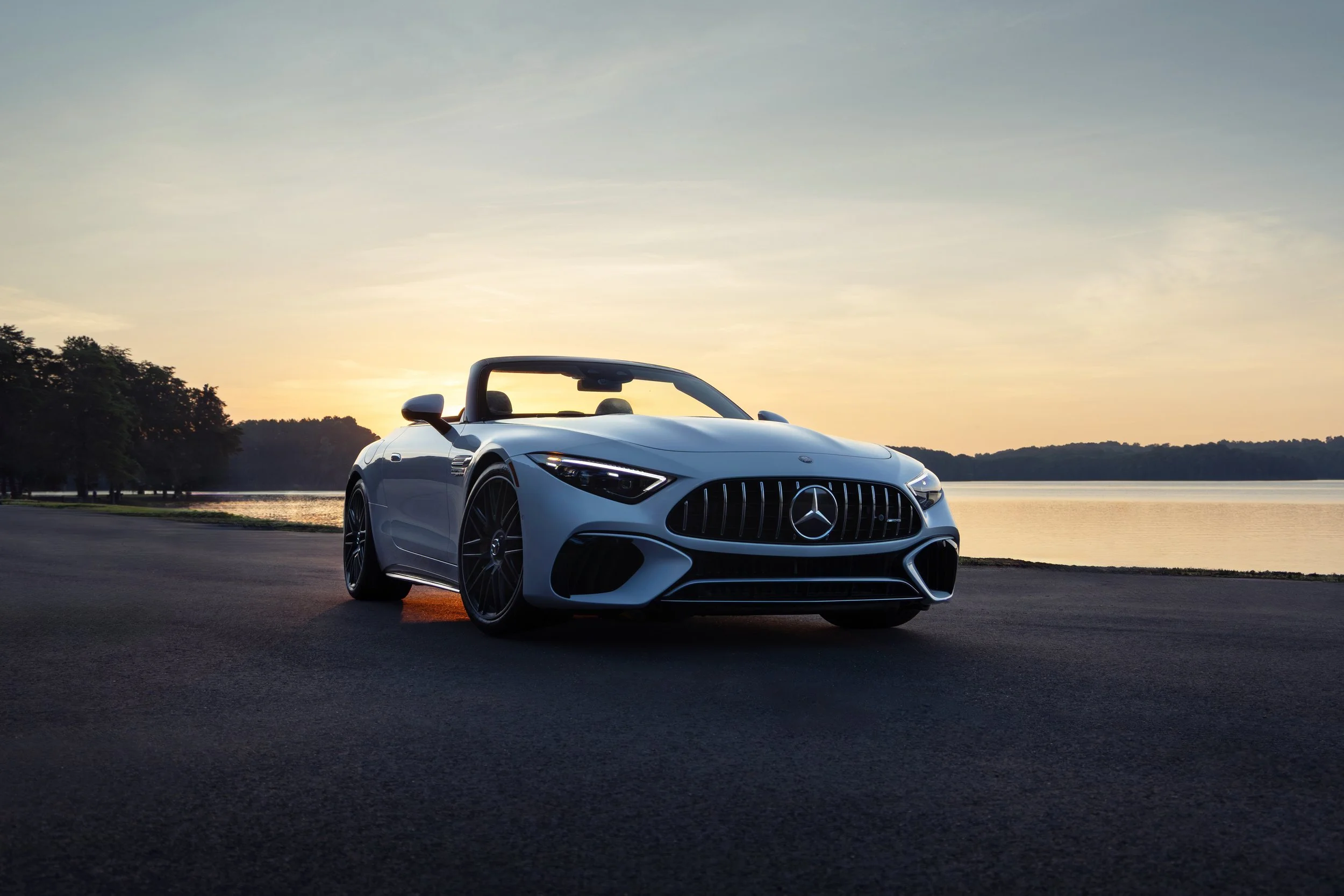 Mercedes-AMG SL luxury automotive campaign photographed at sunset