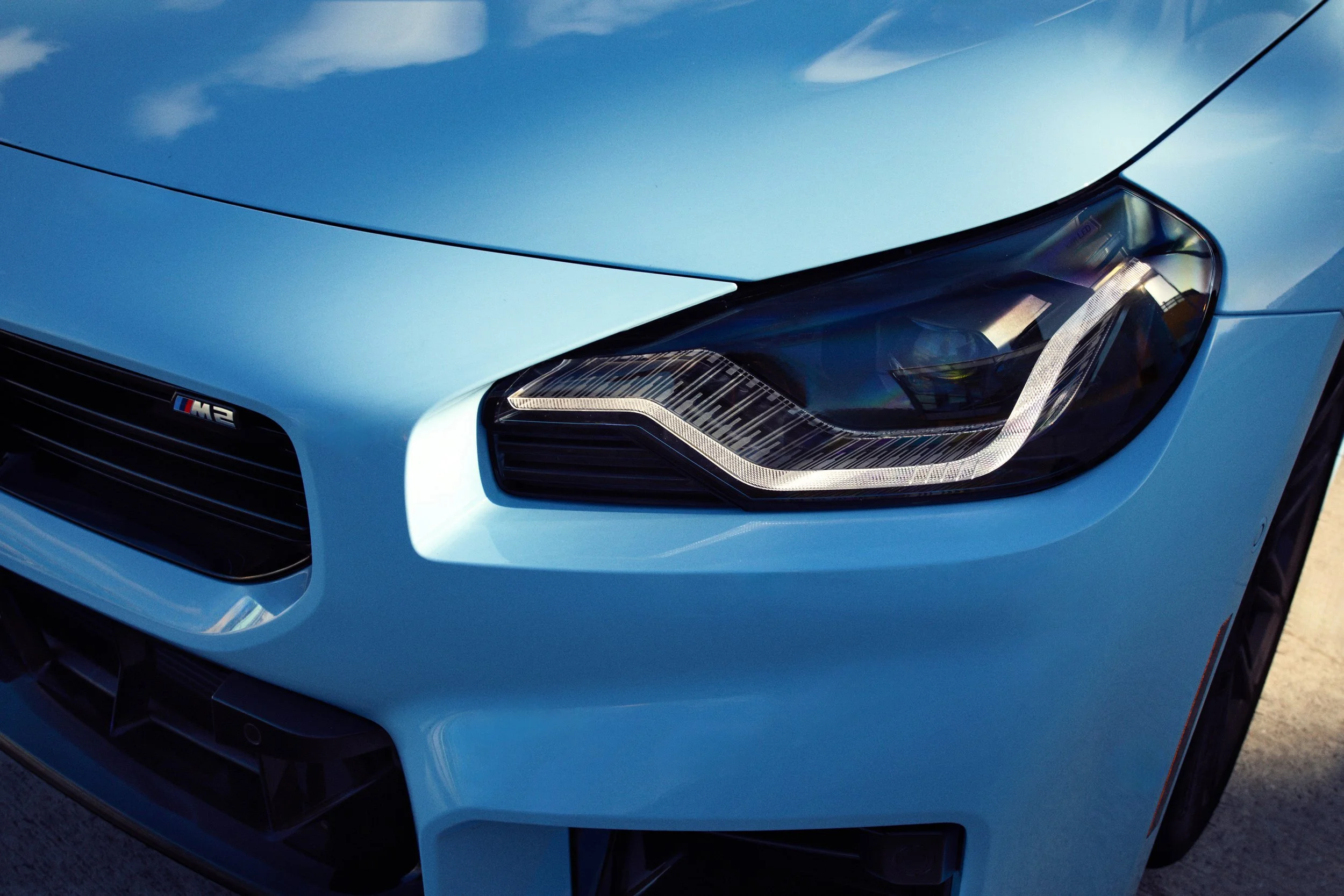 BMW M2 exterior detail headlight design photography highlighting the performance coupe design