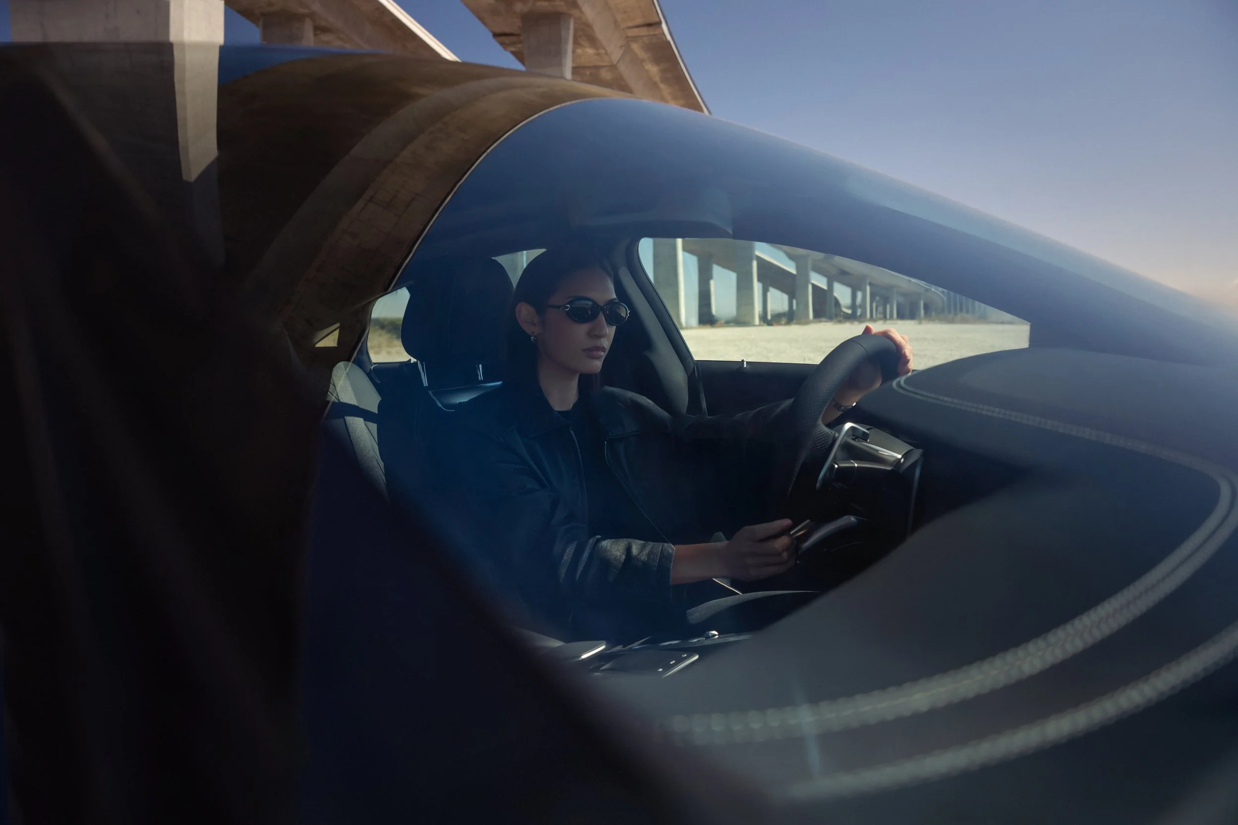 Mercedes-AMG S 63 lifestyle photography featuring talent inside the luxury performance sedan