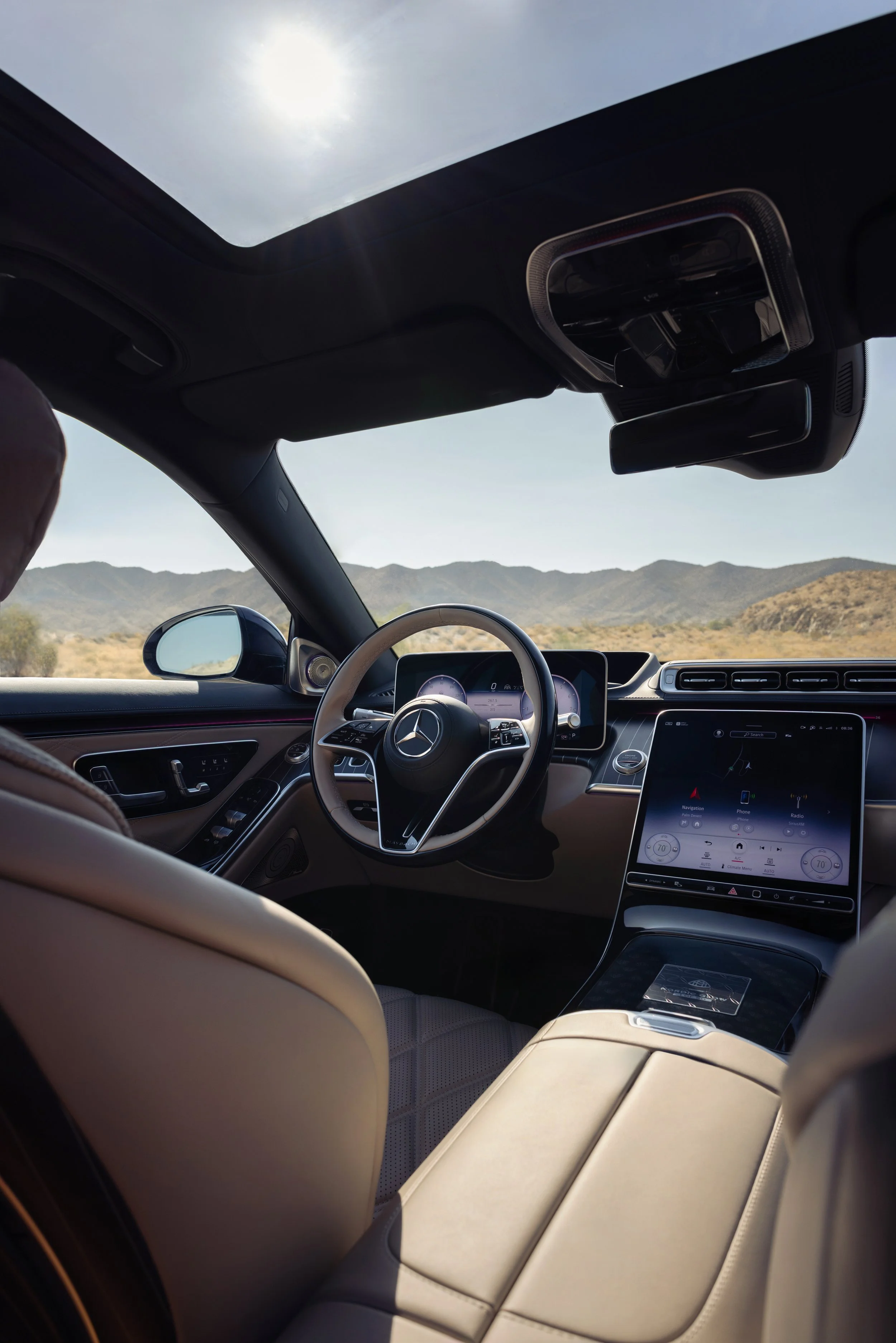 Mercedes-Maybach interior photography highlighting luxury craftsmanship and cabin technology