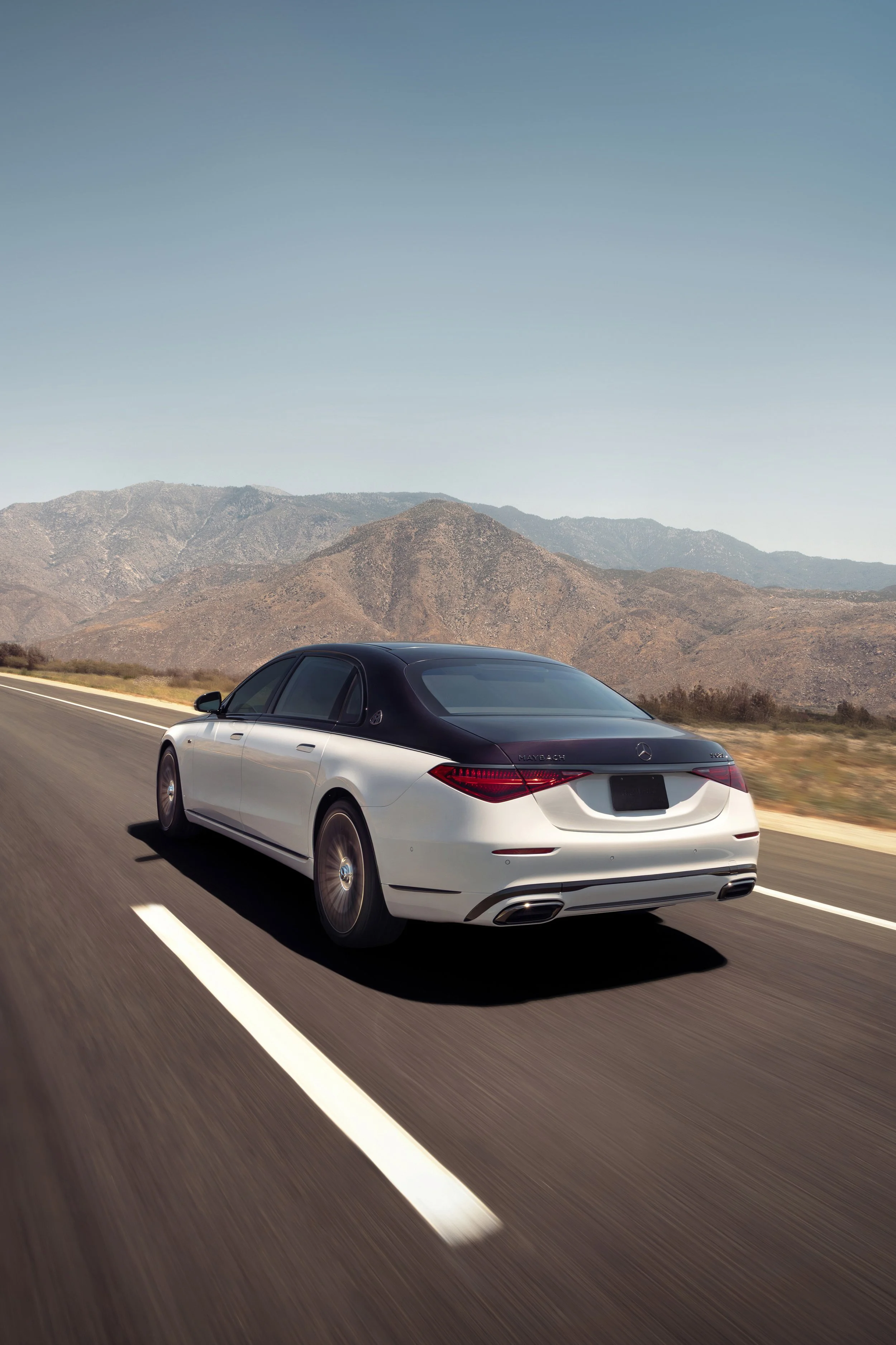 Mercedes-Maybach driving photography created for a luxury automotive advertising campaign in Palm Springs