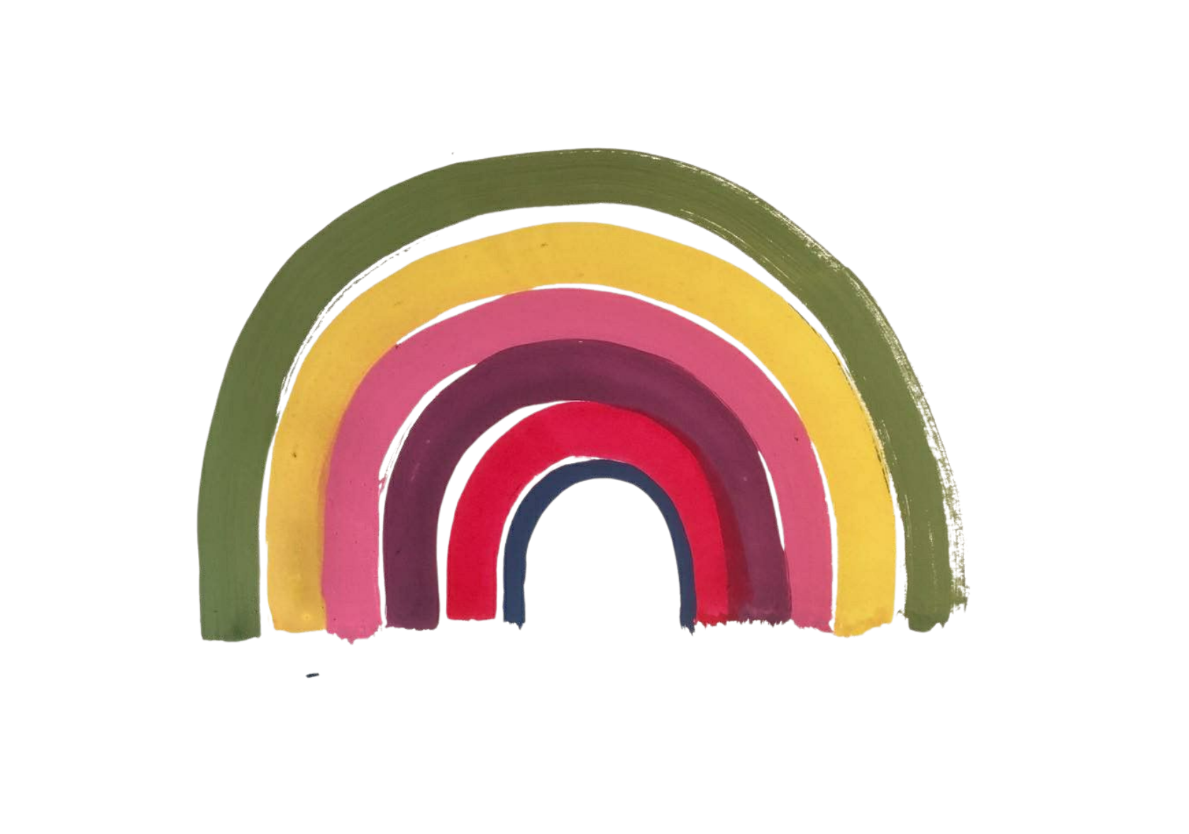 Colorful rainbow made of five painted wooden arches in red, purple, yellow, pink, and green, arranged from smallest to largest.