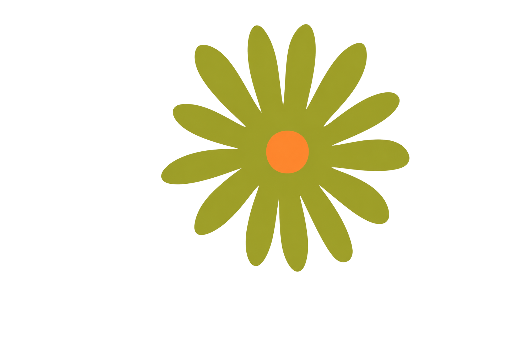 A stylized digital illustration of a daisy flower with a yellow center and yellow petals.