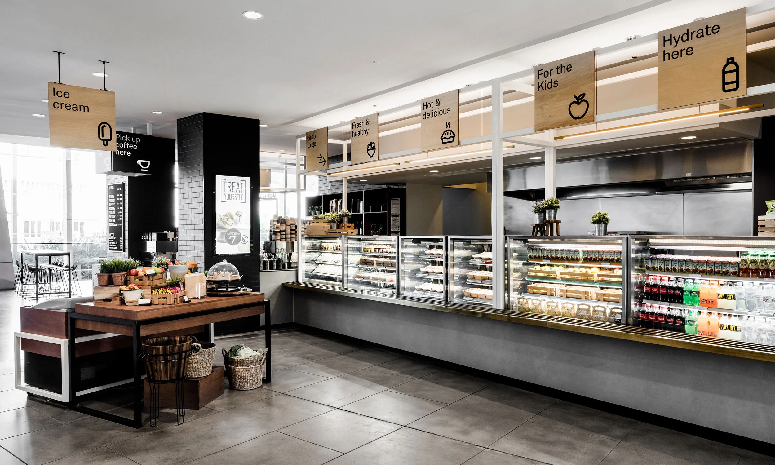  The signage system incorporates custom designed iconography. 