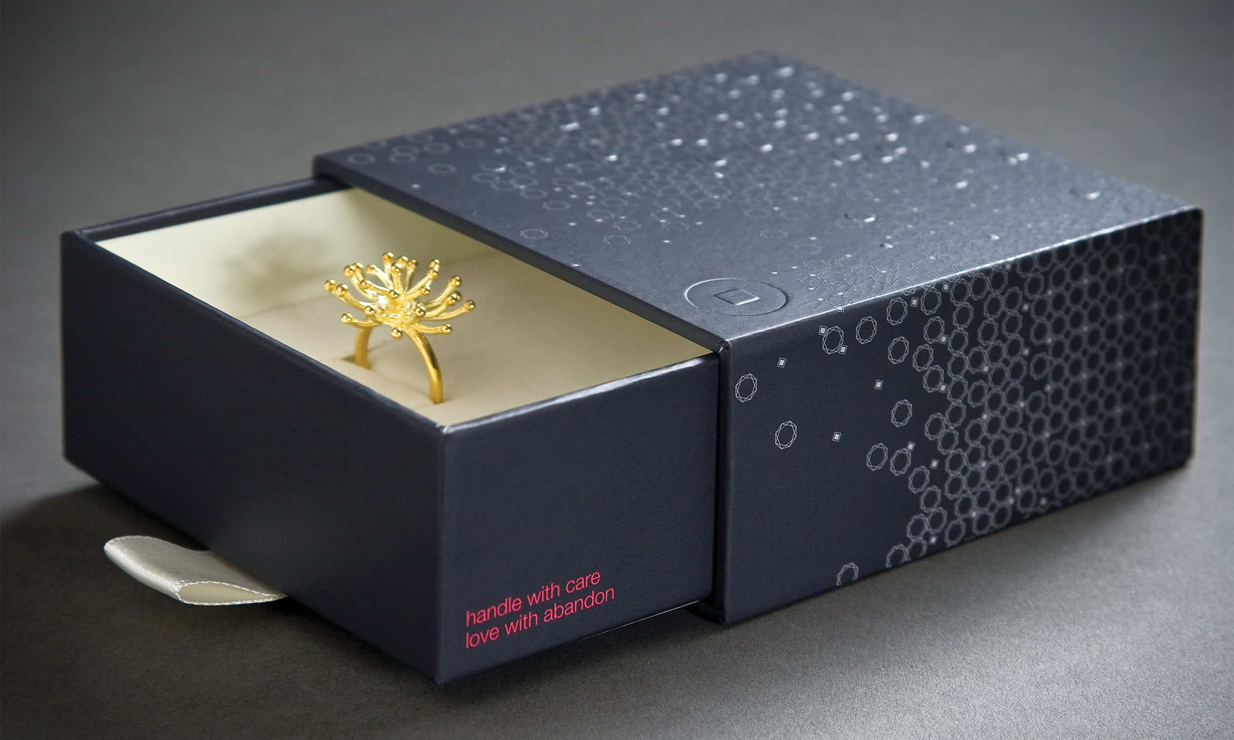  Taking the notion of the facets of a diamond the packaging explores the concept of scale and perception. 