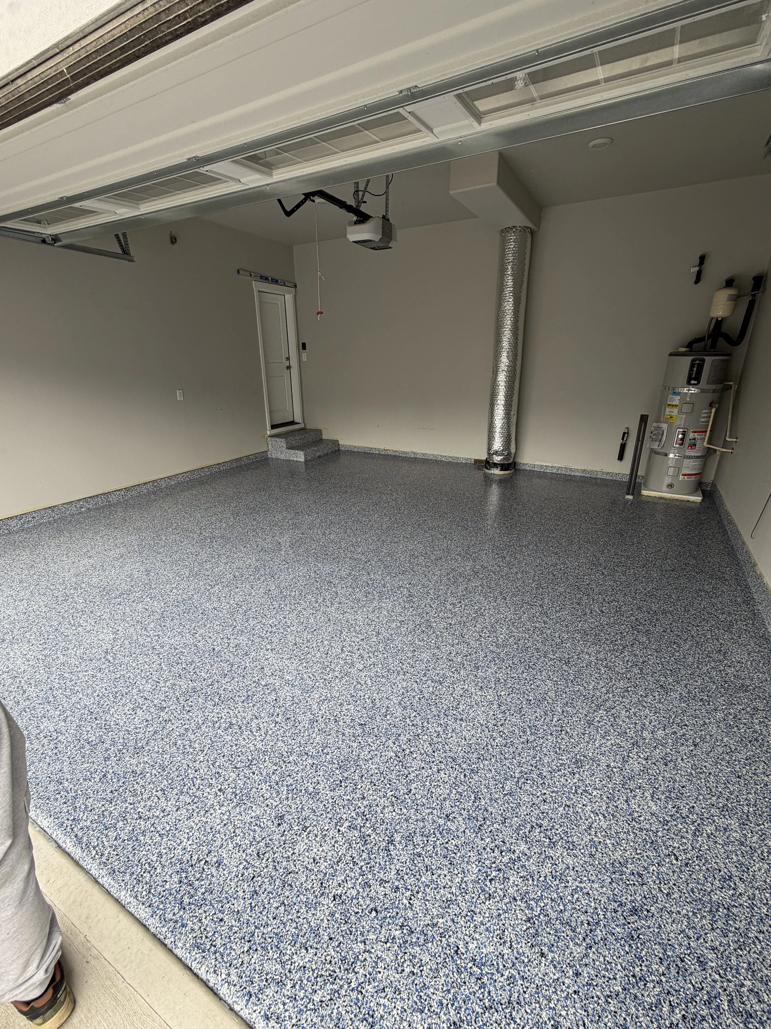 Clients Flake Floor + Stem Wall and Stairs. Color Orbit.