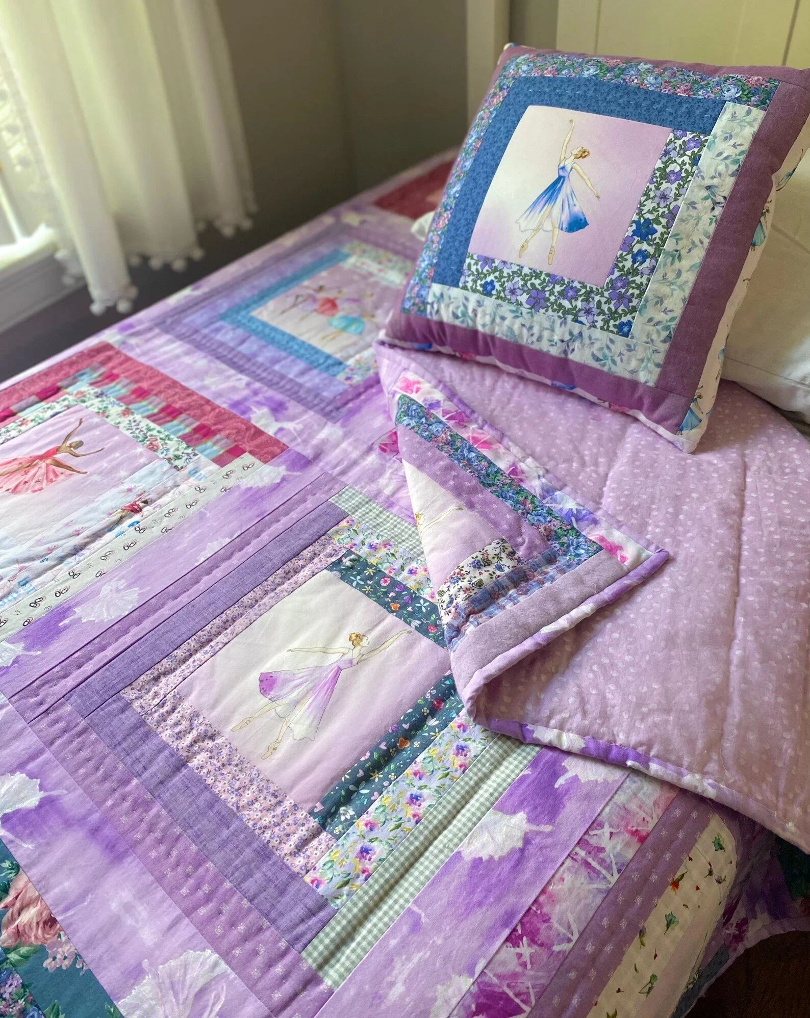 handmade ballerina quilt