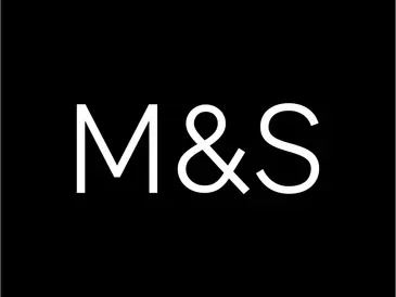 Black background with white text displaying 'M&S'