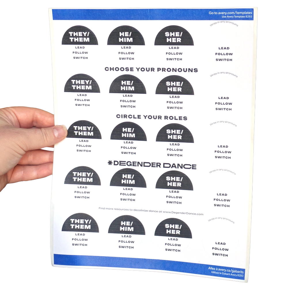 FREE Pronoun + Role Stickers Printable Sheet