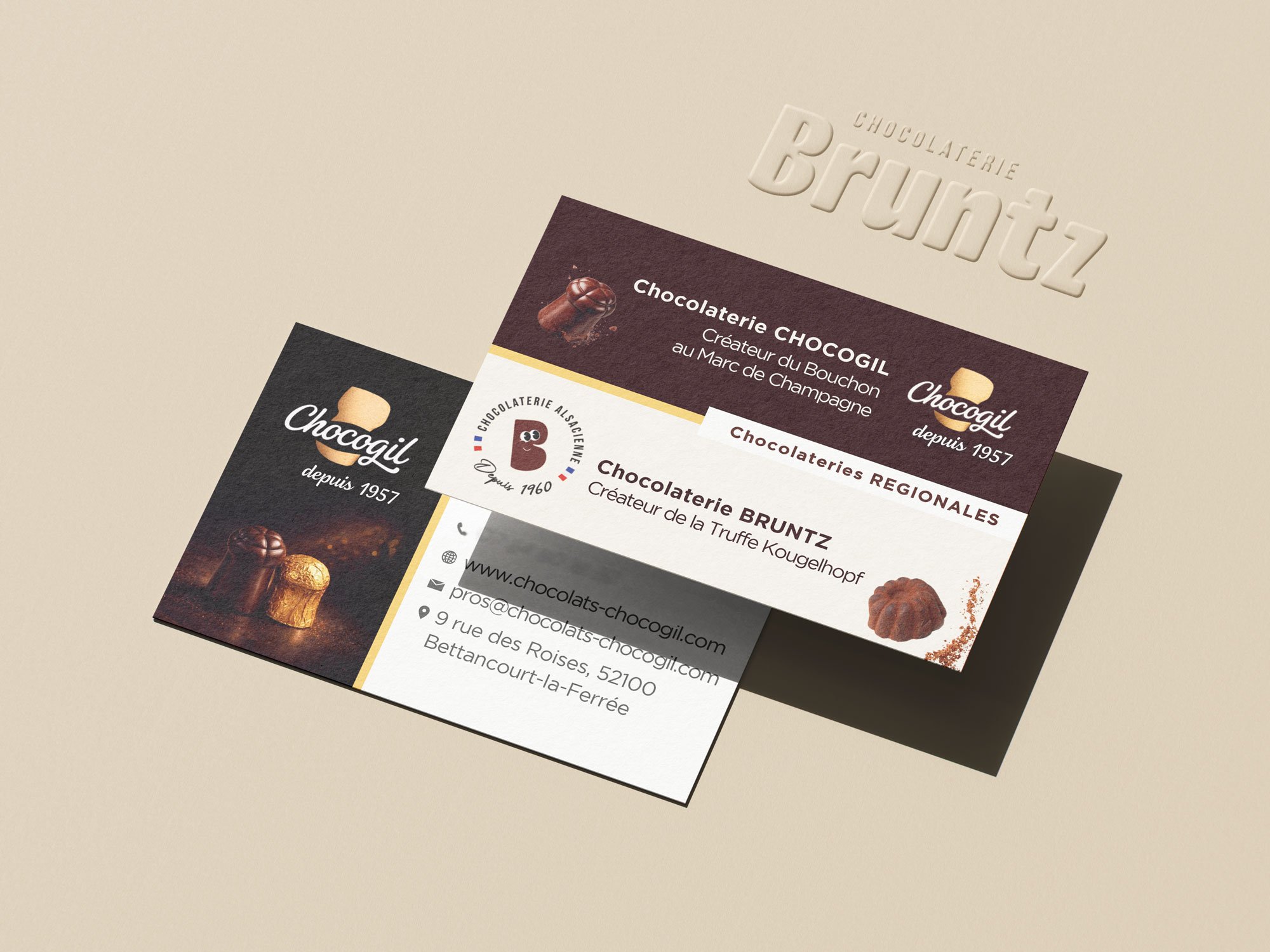 carte visite chocolaterie bruntz