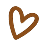 Brown heart outline on a white background