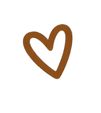 Hand-drawn brown heart on a white background
