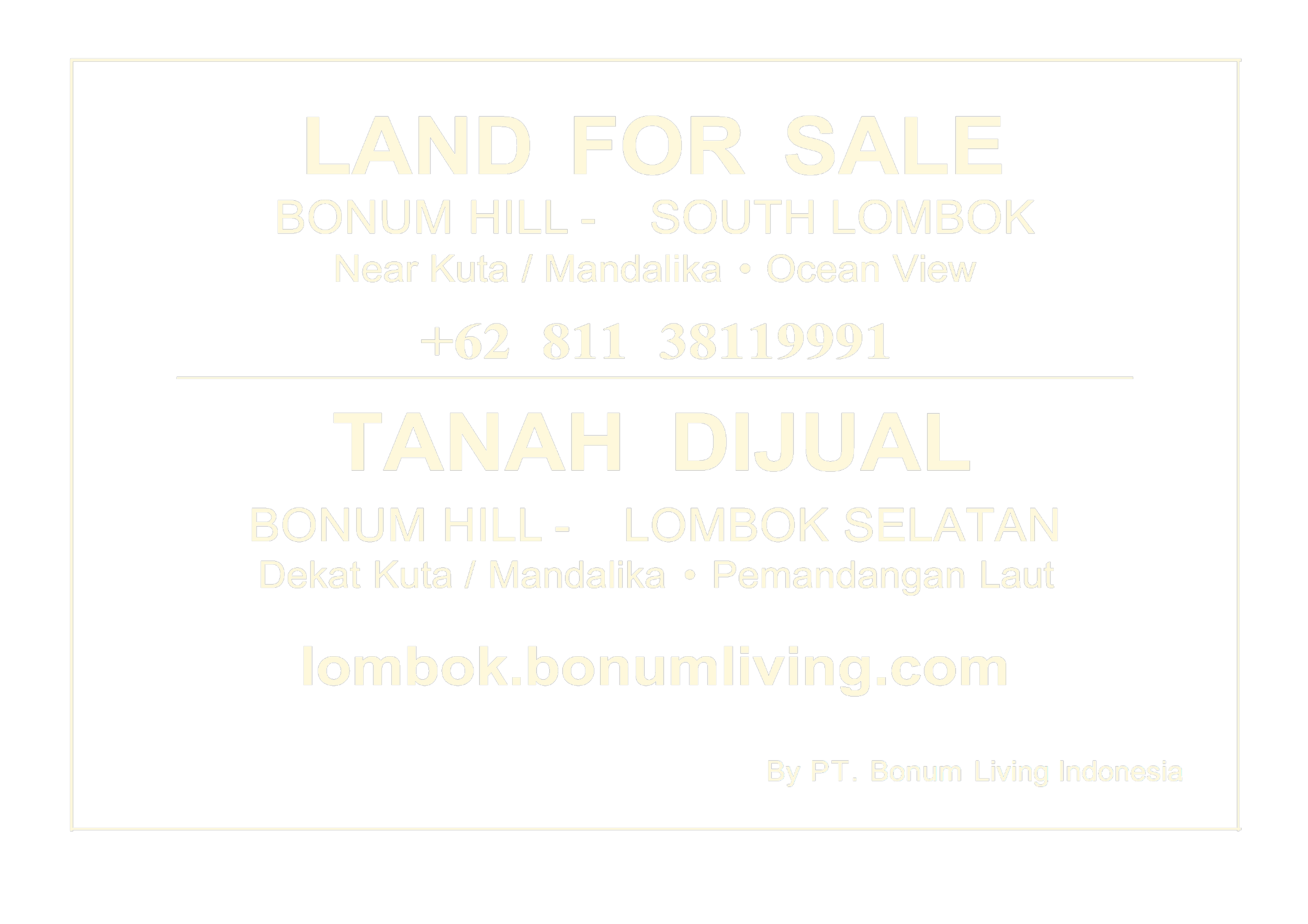 Land For Sale in Lombok - Sign