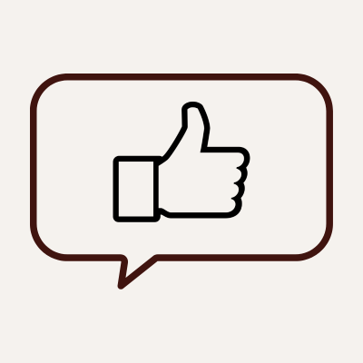 Thumbs up symbol inside a speech bubble