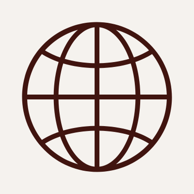 Icon of a globe with latitude and longitude lines.