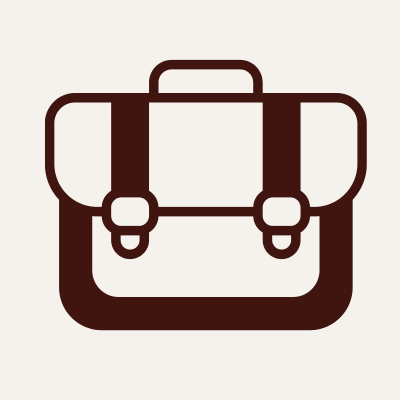 Icon of a brown travel bag with a handle and buckles.