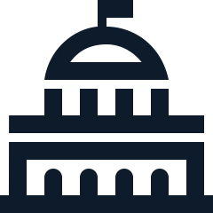 Icon of a government or capitol building with a dome and columns