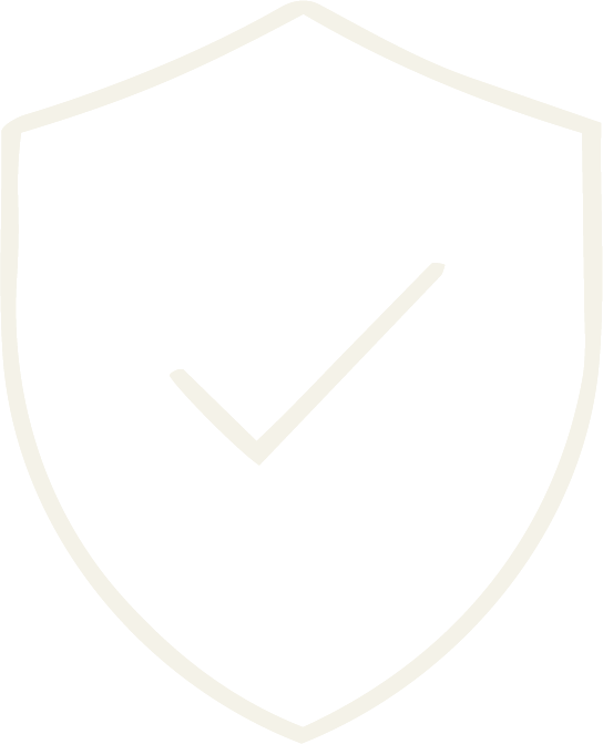Black shield icon with a white checkmark in the center.