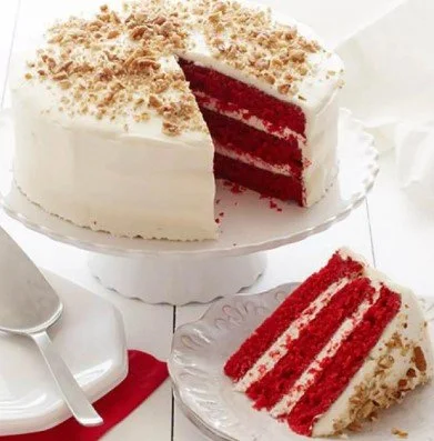 Homemade Red Velvet three layer Cake