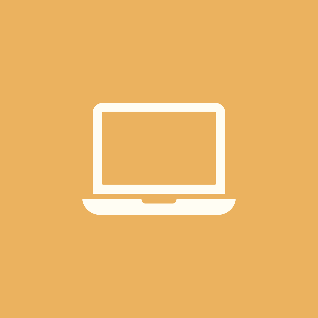 Icon of a laptop on a brown background.
