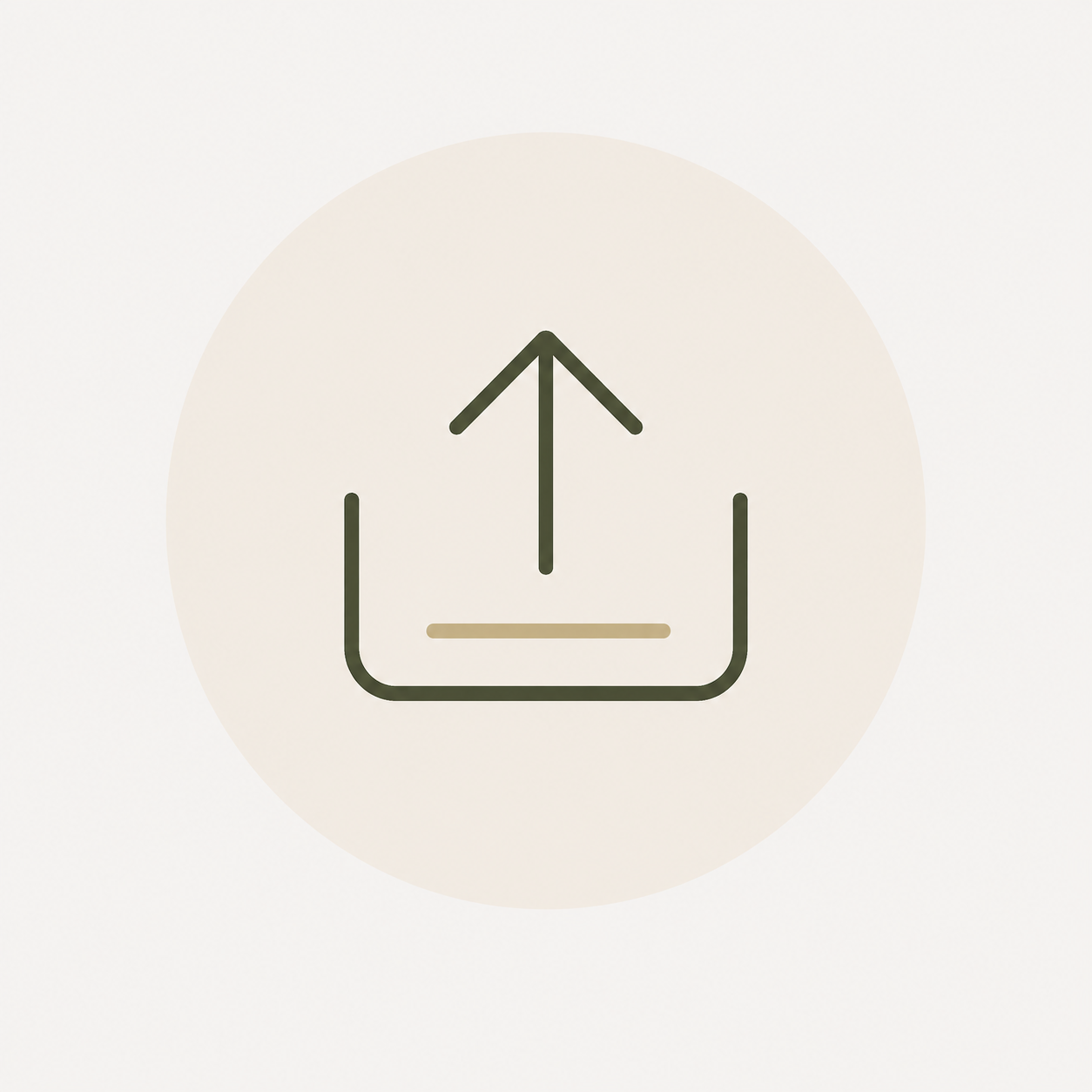 Upload icon with an arrow pointing upward inside a rounded rectangle.