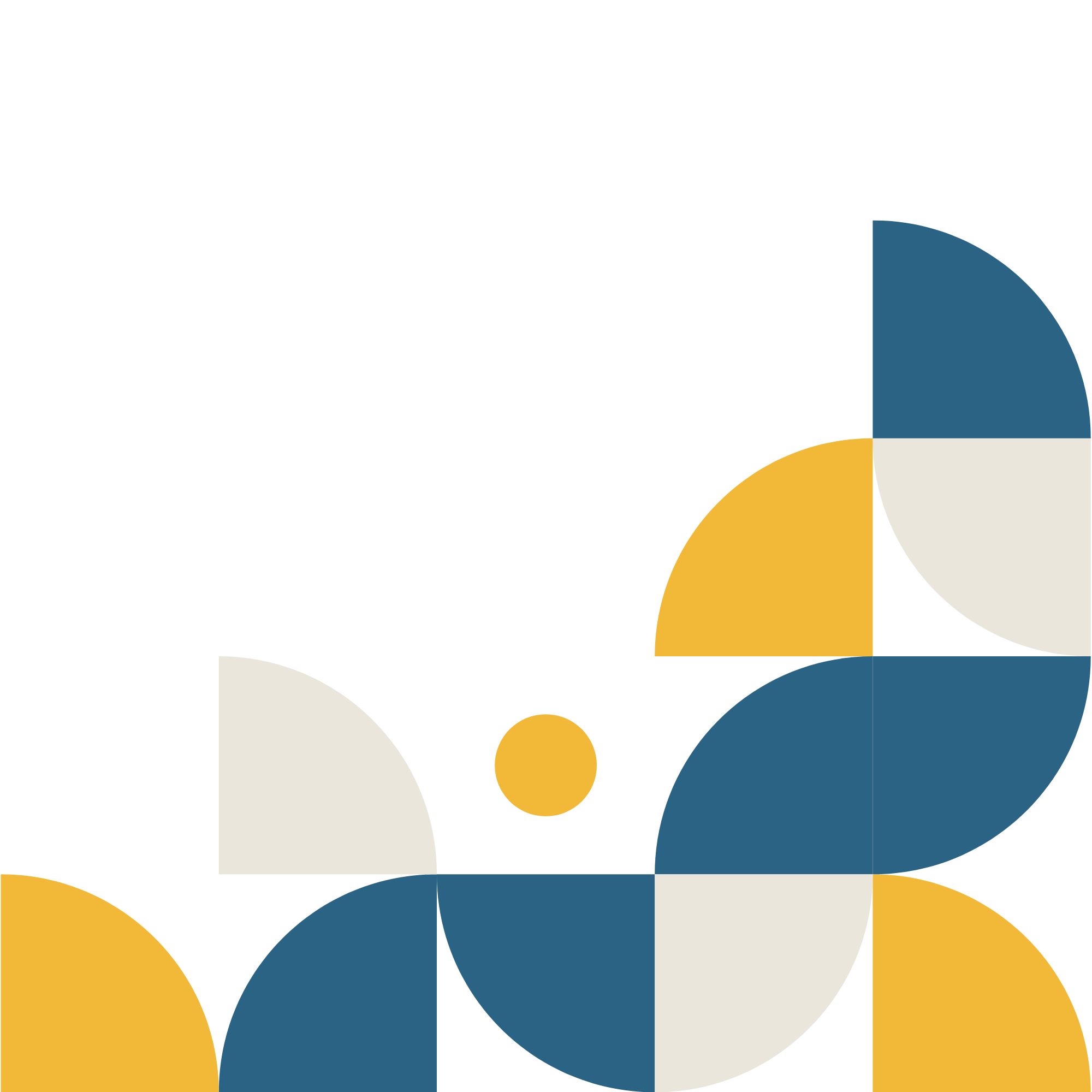 Decorative geometric shapes in amber and teal representing Best Self Coaching brand