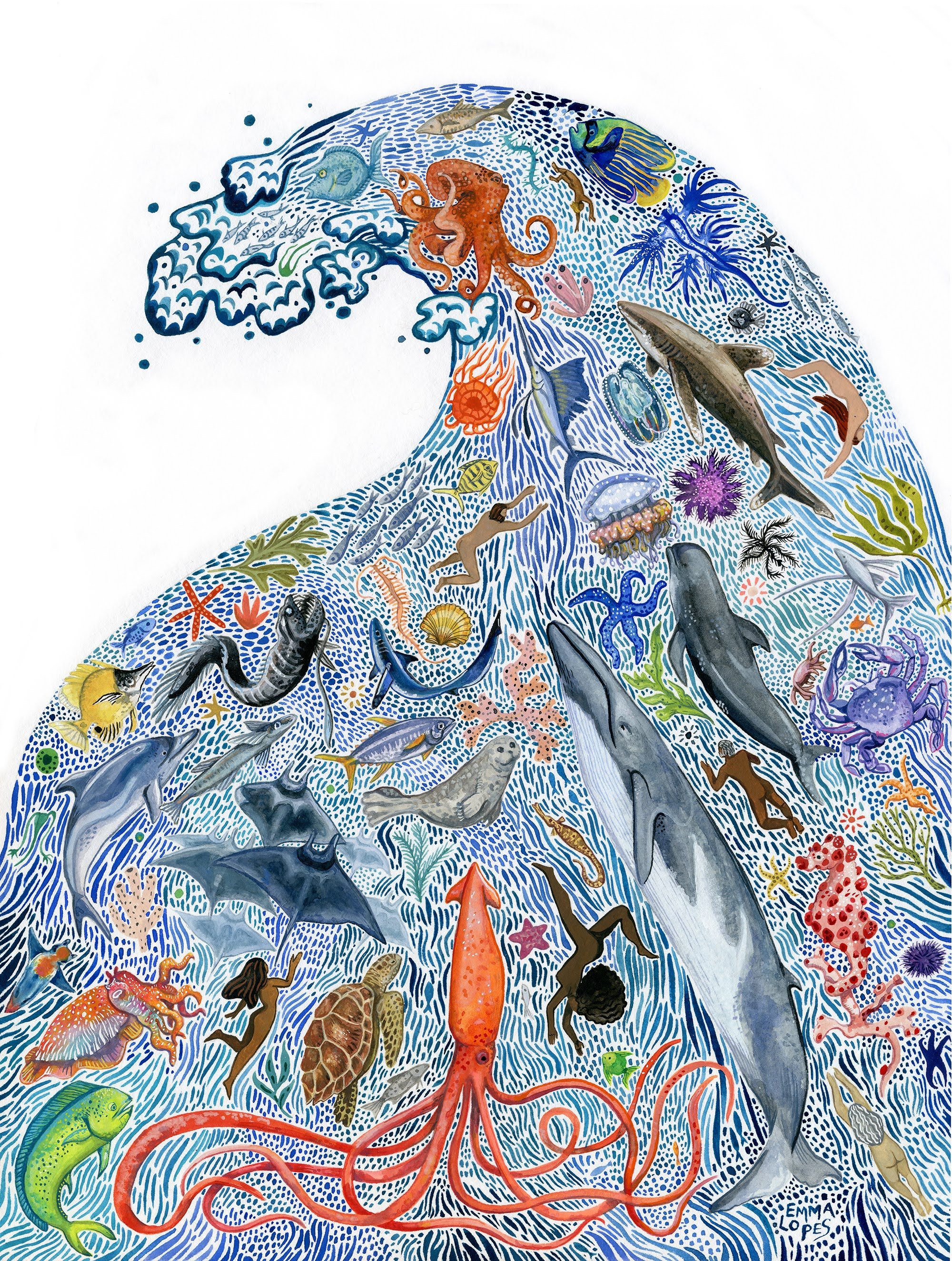 The Ocean Unites study for Malua Wooden surfboard collaboration 2024