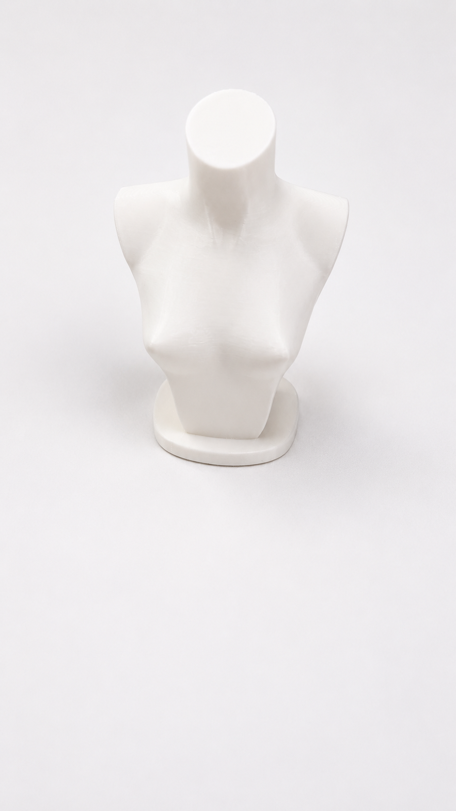 Feminine Torso Necklace Display Bust - Matte White