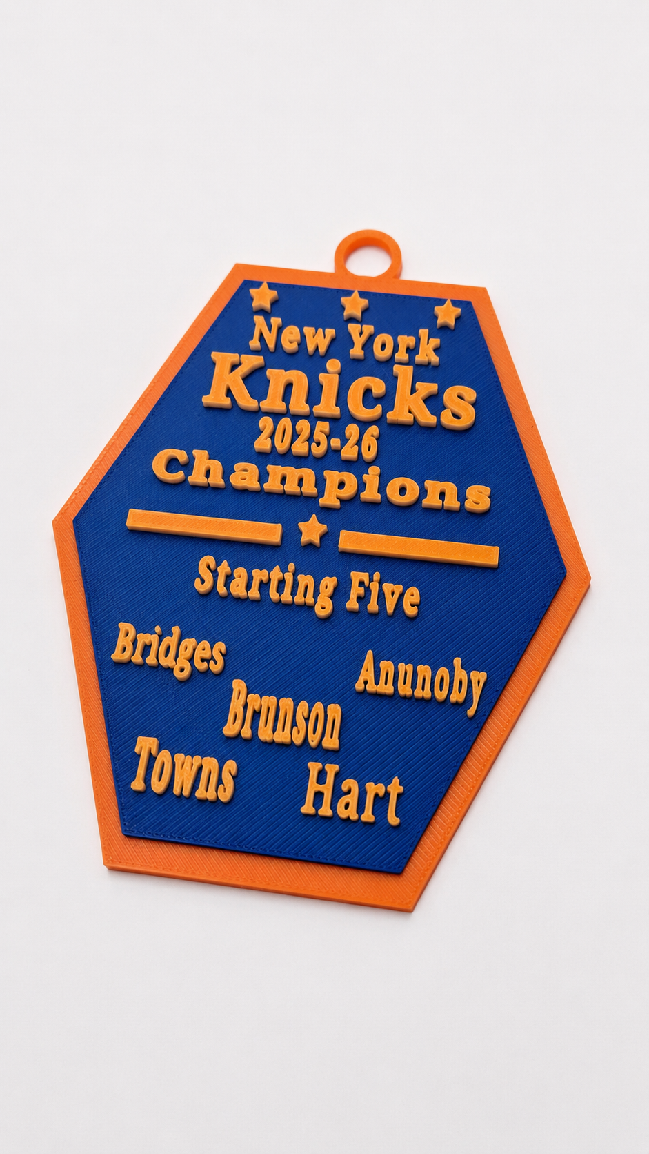 Knicks "Starting Five" Champions Ornament - Orange & Blue
