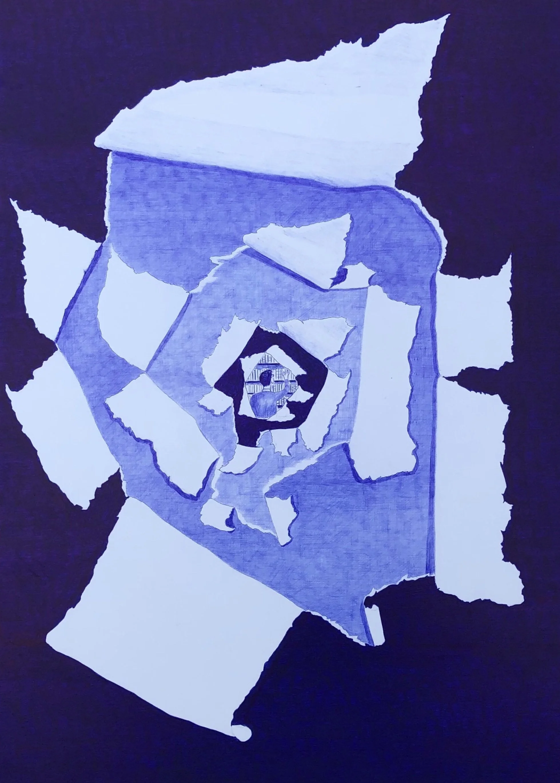 Composition artistique au stylo BIC  par Patrick Quérol⁠