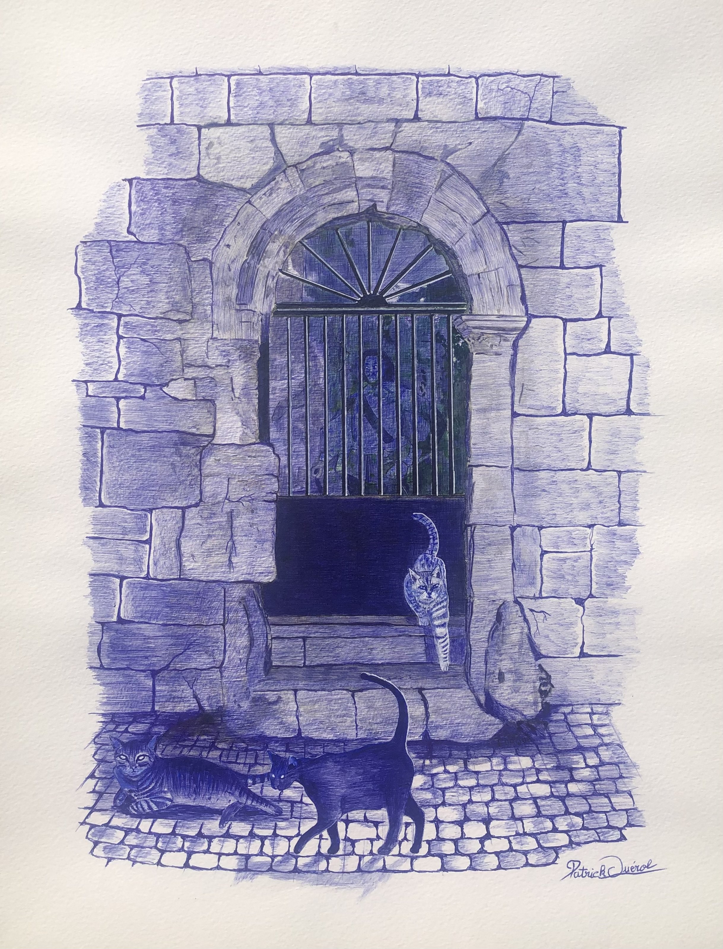 Les gardiens de l’oubli-2025-52cmx42cm Derrière la grille, le fantôme d’Henri II de Montmorency semble encore veiller sur les vestiges de sa gloire passée. Évoquant la rébellion de 1632 qui marqua la chute des grands seigneurs locaux face au pouvoir 