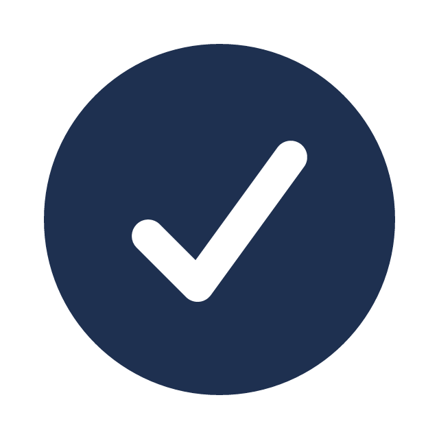 Blue check mark badge.