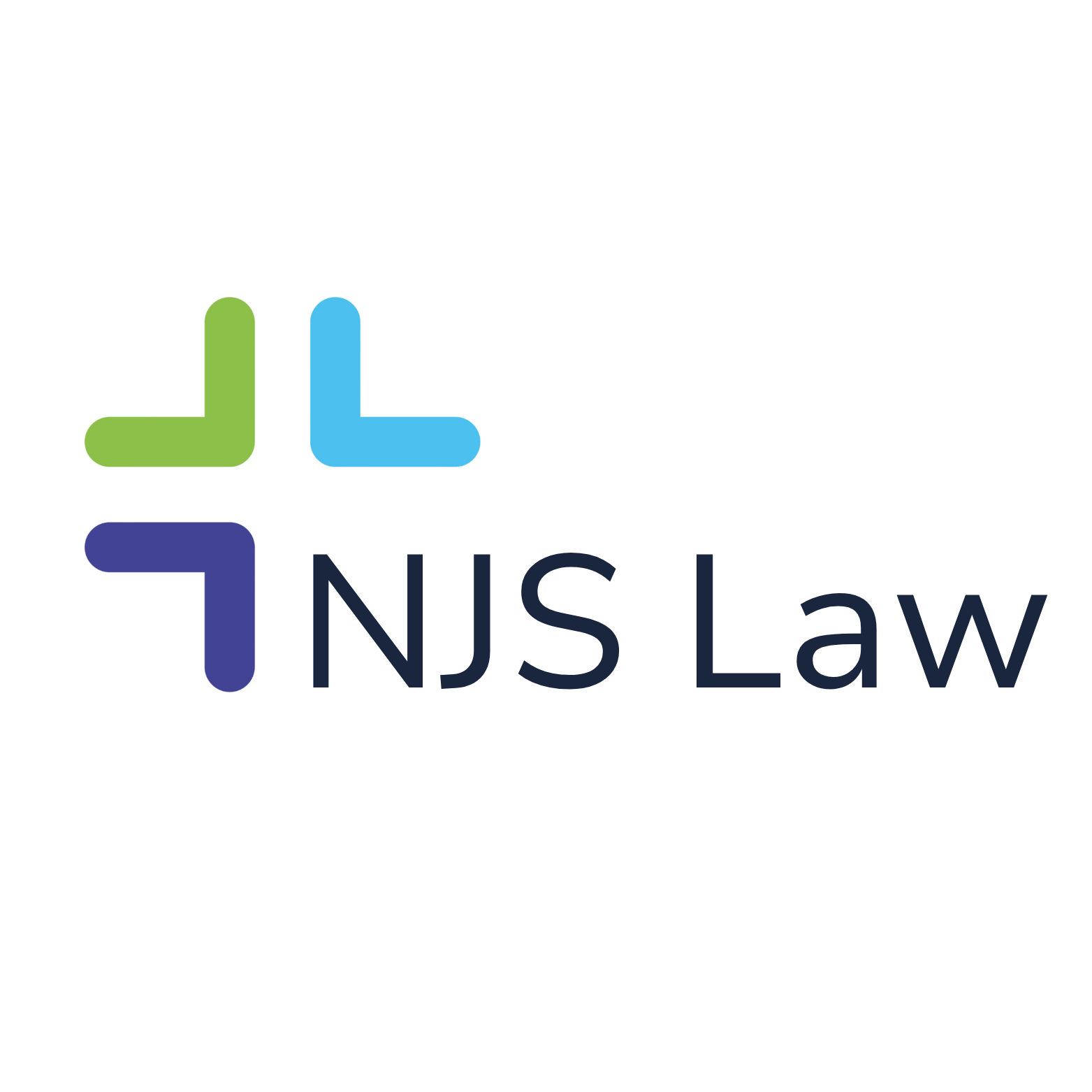 Logo with stylized arrow shapes and the text 'NJS Law'