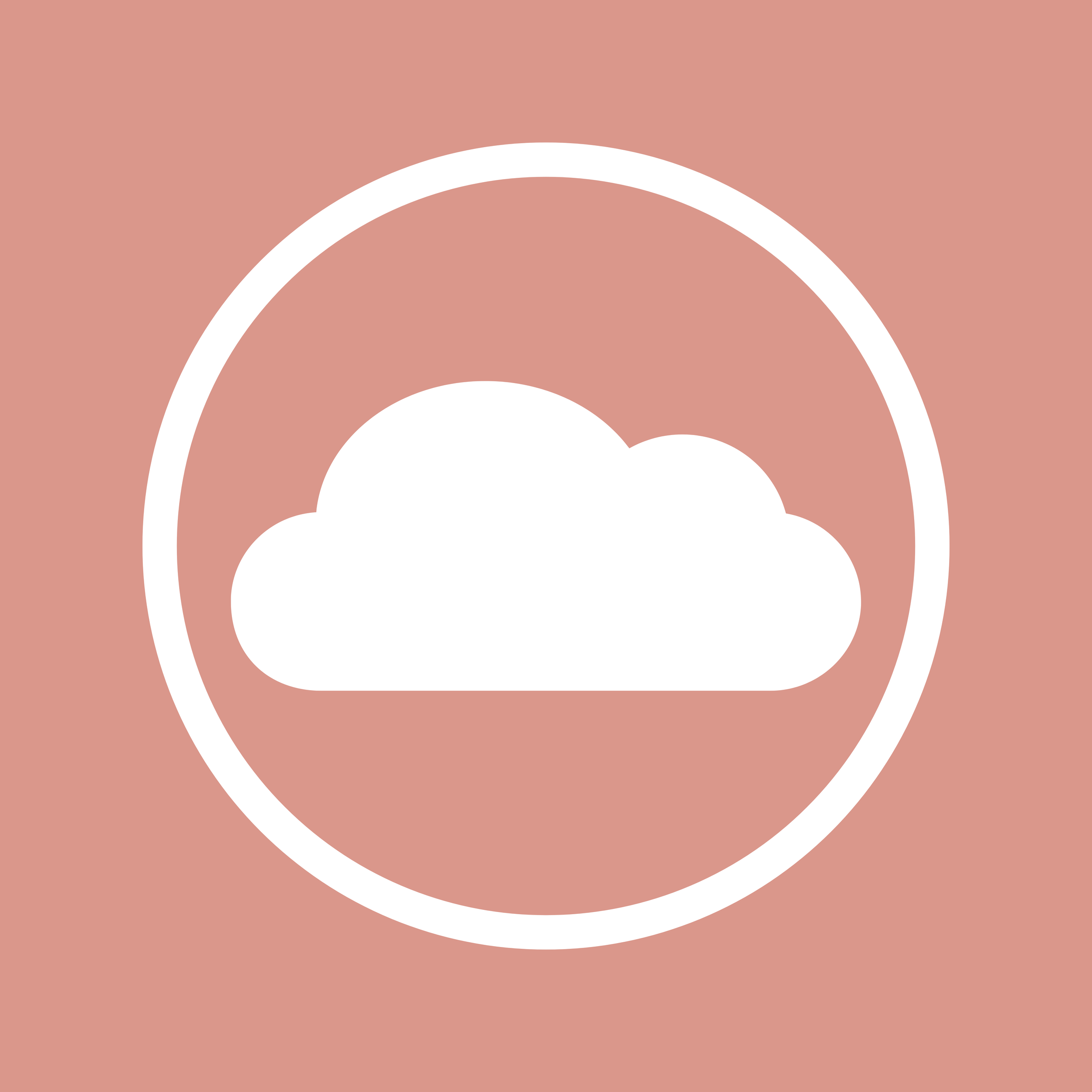 Abstract graphic with pink background, a large white semicircle underneath a smaller white circle, both within concentric white rings.