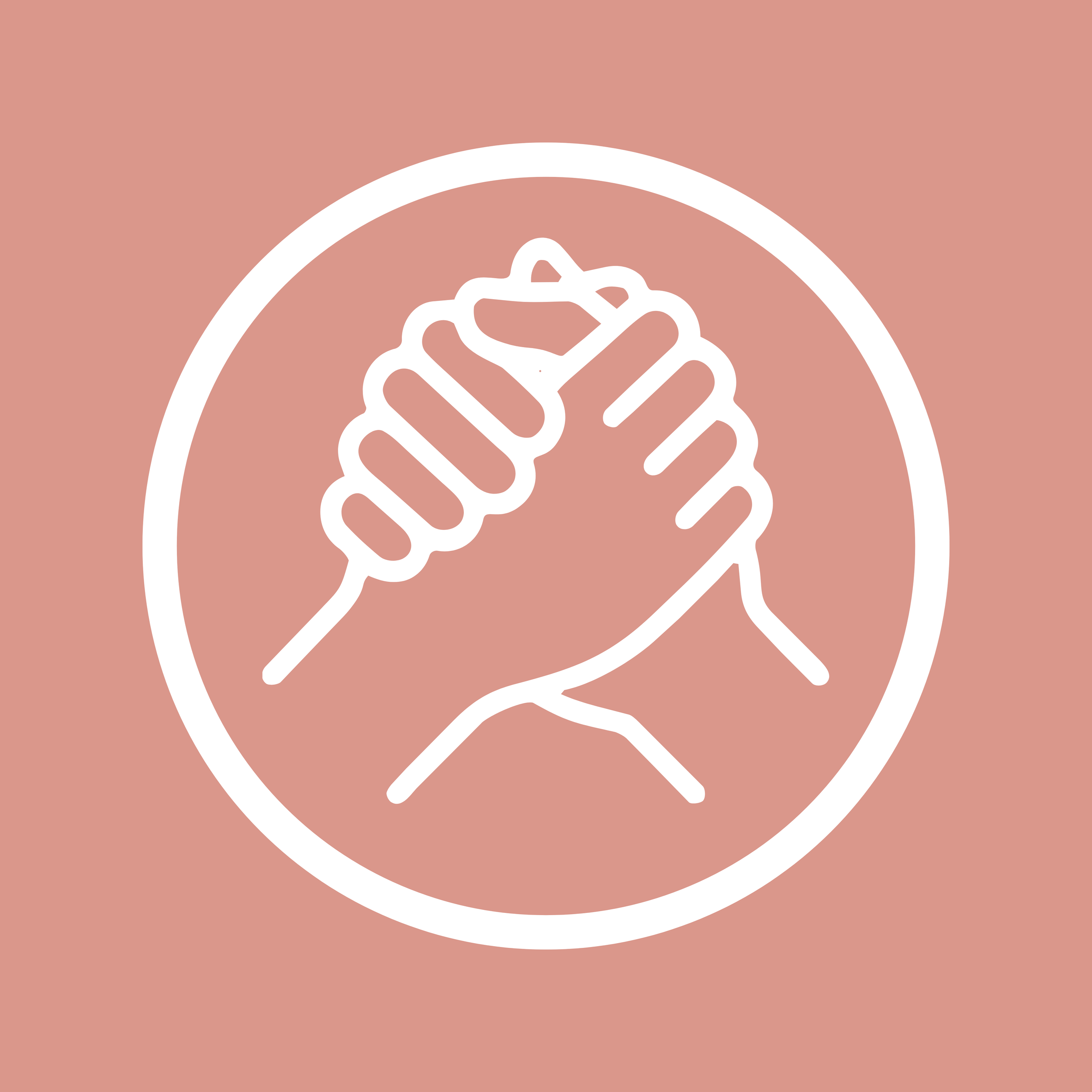 Minimalist line drawing of a sushi roll on a pink background.