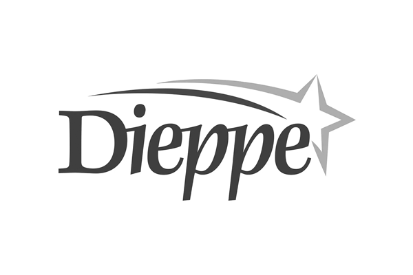 Dieppe logo with stylized star and swoosh design