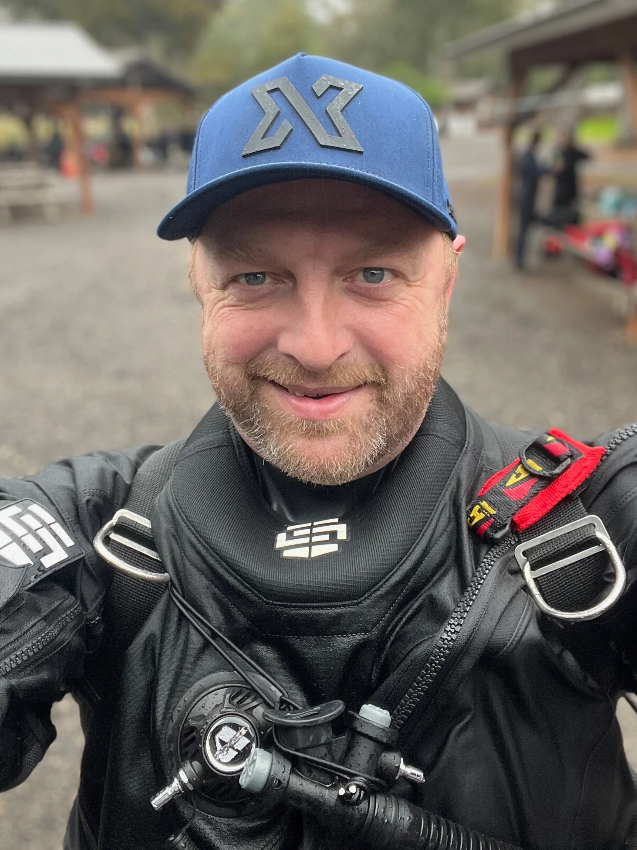 Director and cave diver Jan Balster wearing a SEAL drysuit
