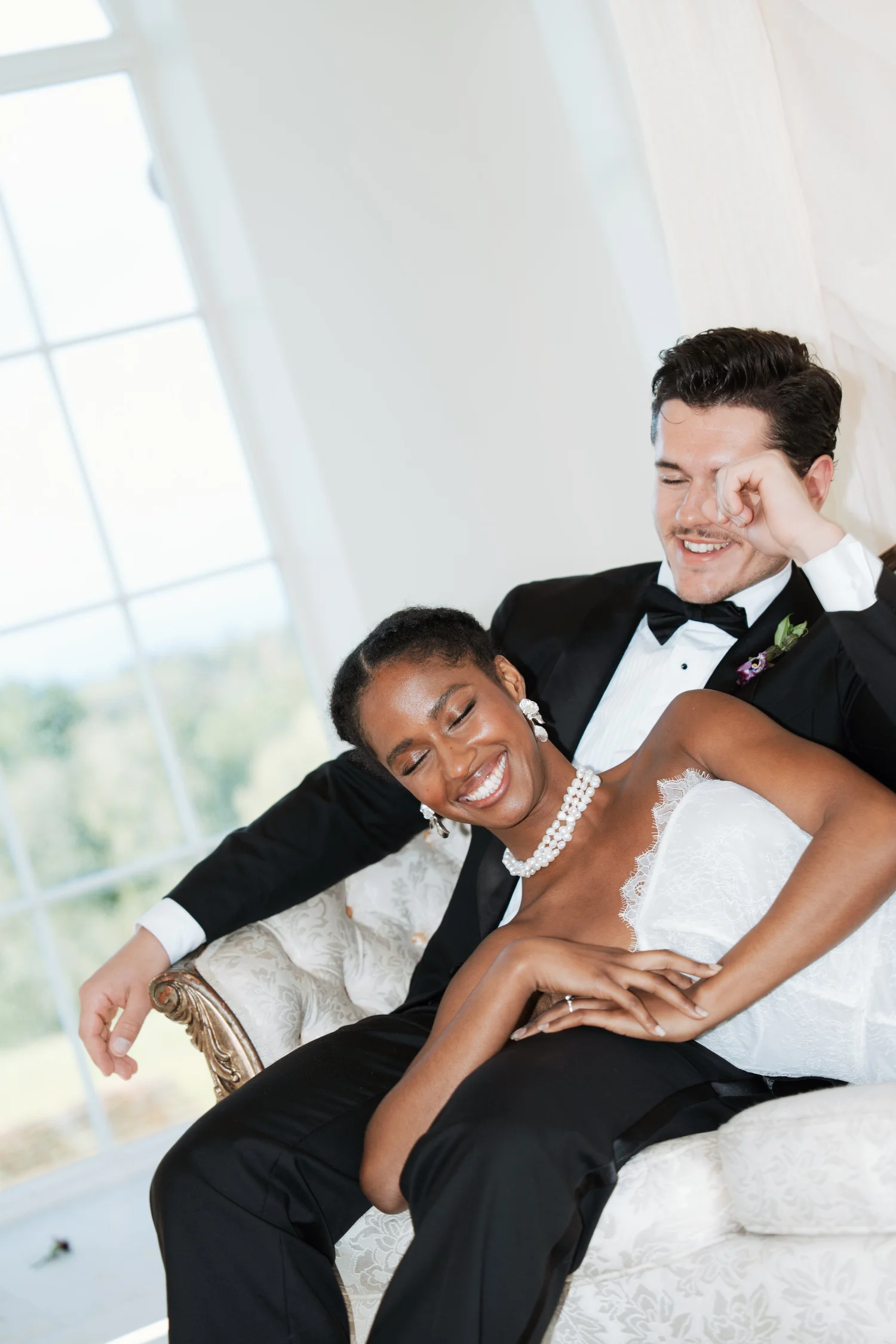 Couple laughing together