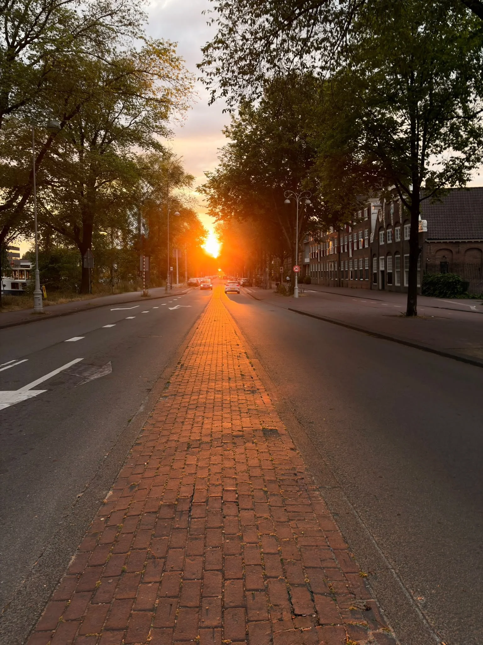 zonsondergang in Amsterdam