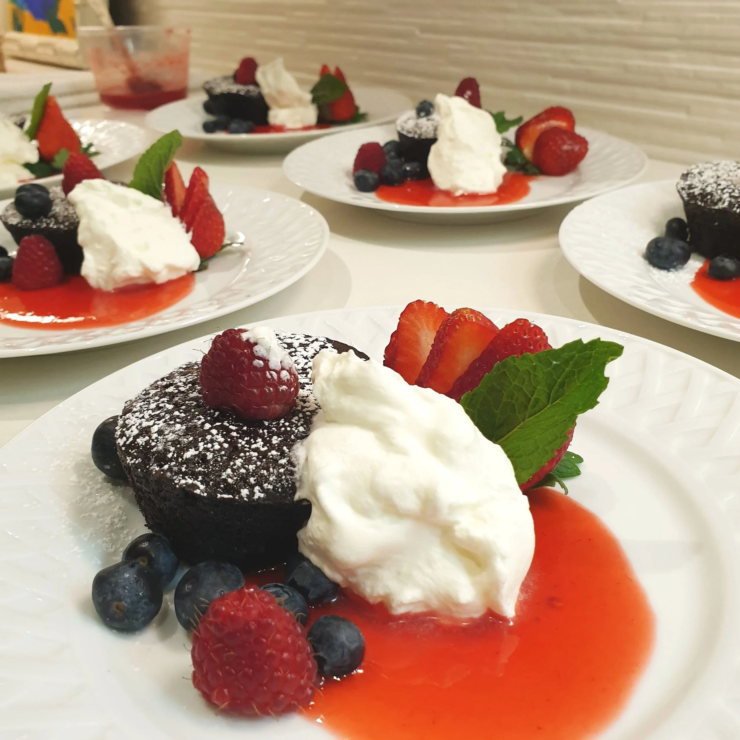Chocolate Lava Cake with Berry Compote