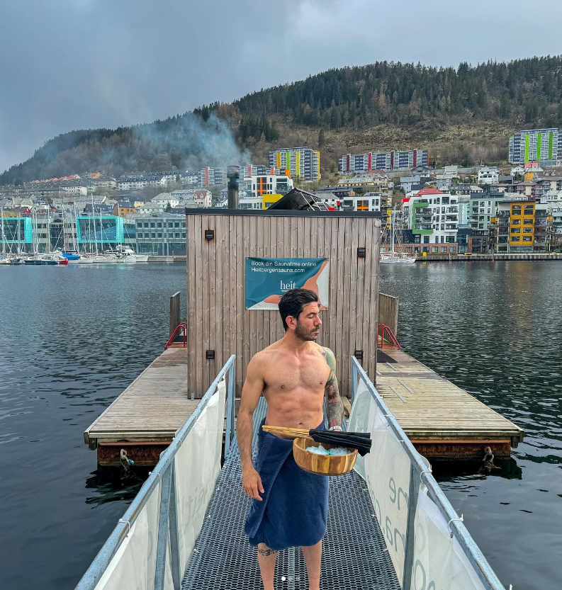 Heit Bergen badstue sauna aufguss
