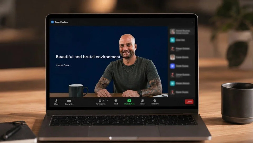 A man speaking on a zoom call