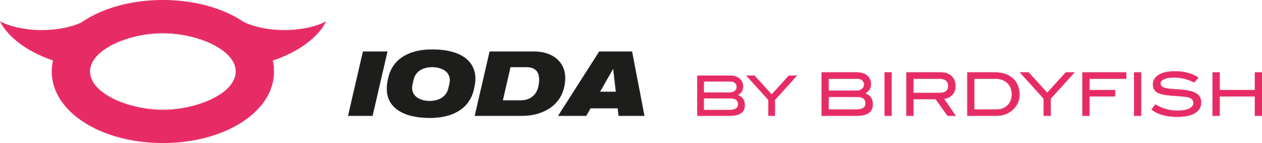 BirdyFISH logo with a pink fish head and black text 'IODA by BirdyFISH'.