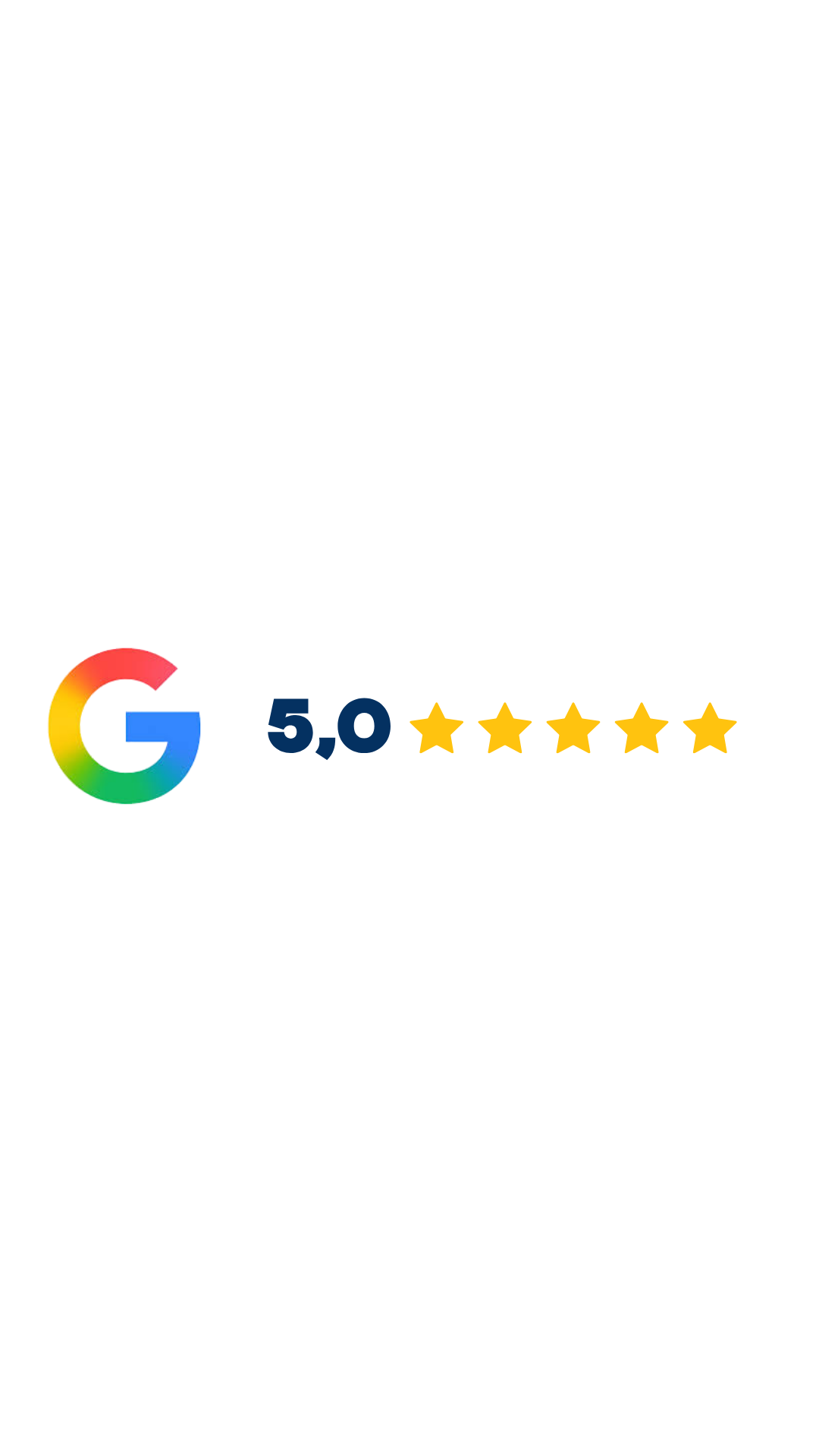 Logo de Google avec une note de 5,0 étoiles
