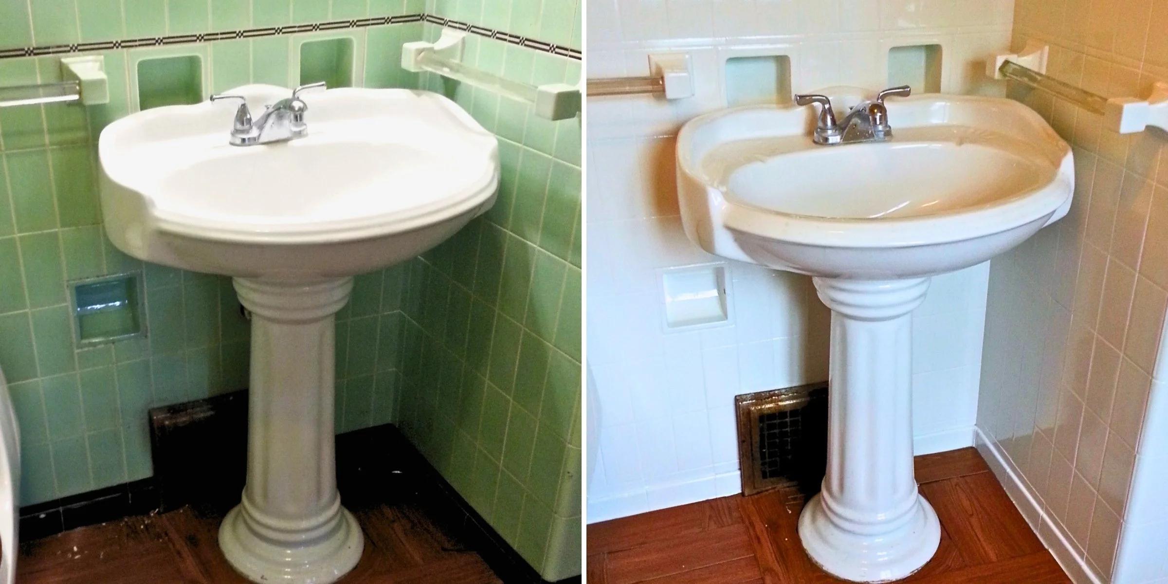 Pedestal Sink Refinishing Before & After