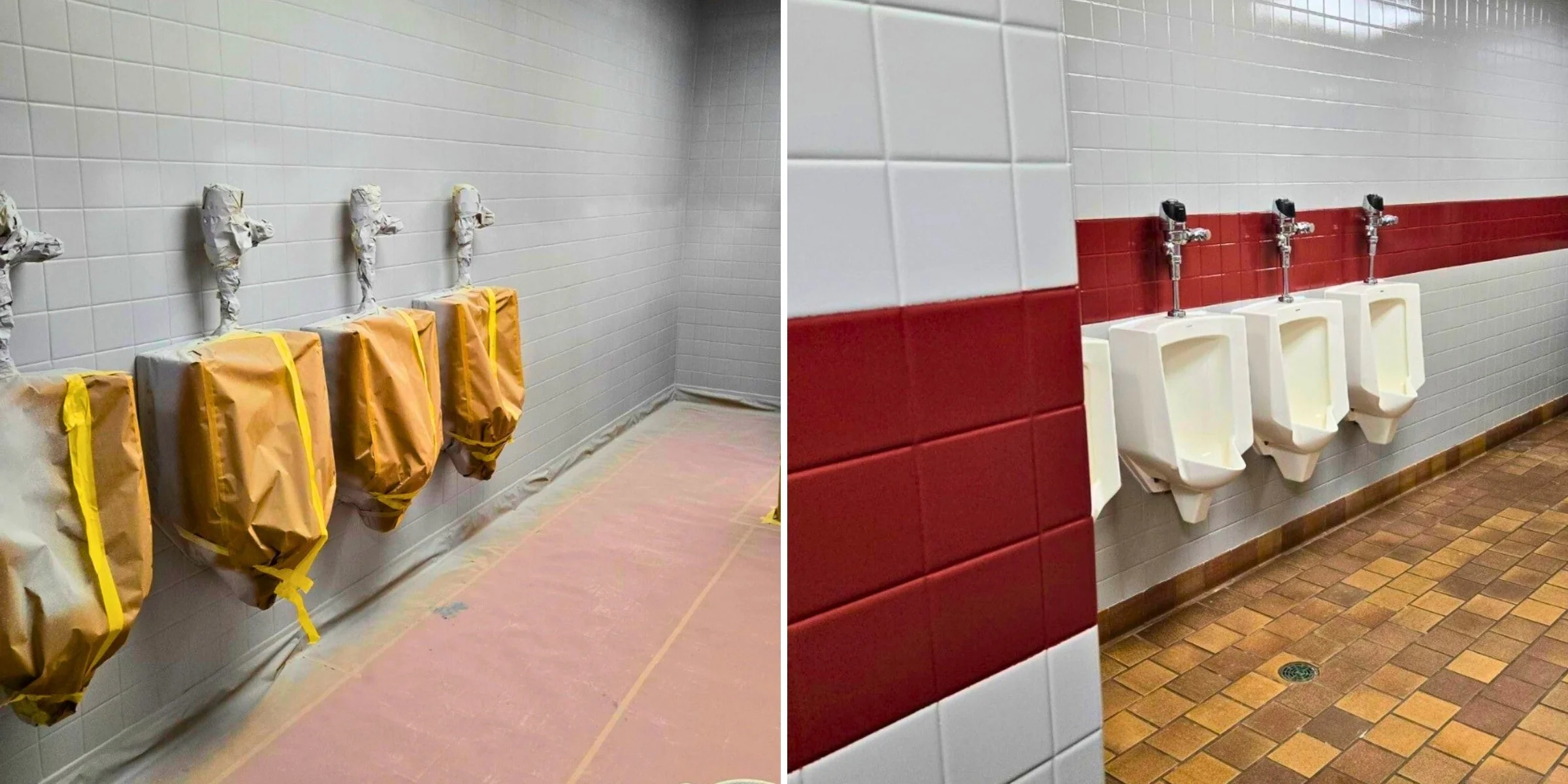 Commercial Bathroom Refinishing Before & After