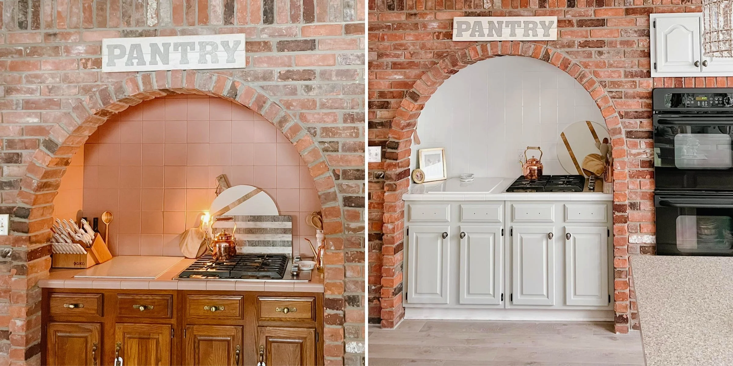Kitchen Tile & Cabinet Refinishing Before & After
